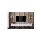 Capella Mdf 6 Kapaklı Duvara Monte (120 Cm X 2 Adet) 240 Cm Tv Ünitesi Beyaz