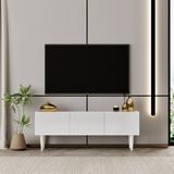 Capella Tv Ünitesi Mdf 120 cm Ayaklı Kapaklı Raflı - Beyaz