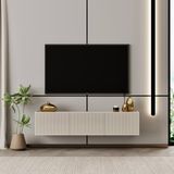 Capella Tv Ünitesi Mdf 120 cm Kapaklı Raflı - Kum Taşı