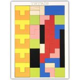Capella Wood Works 10LU Set Eğitici Ahşap Blok Tetris Zeka Oyunu - Renkli
