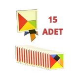 Capellawoodworks 15'li Tangram Seti 10*10 cm ( 7 Parça Eğitici Renkli Ahşap Akıl Zeka Mantık Oyunu )