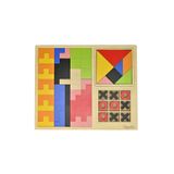 Capellawoodworks 3'lü Oyun Seti Tetris Tangram xOx Eğitici Ahşap Oyuncak