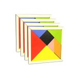 Capellawoodworks 4'lü Tangram 7 Parça Eğitici Renkli Ahşap Orta Boy Tangram Akıl Zeka Mantık Ve Strateji Oyunu