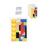 Capellawoodworks 5li Set Eğitici Ahşap Blok Tetris Zeka Oyunu