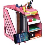 Capellawoodworks Özel Tasarım Dekoratif Ofis Masa Üstü Organizer Pembe