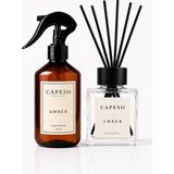 Capeso Amber Çubuklu Oda Kokusu 120 ml & Amber Ev Kumaş Spreyi Avantajlı Set
