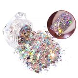 Capital 1000ml Epoksi Chunky Gümüş Holografik Slime Reçine Nailart Tırnak Yüz Vücut Makyaj Simi Glitter