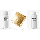 Capital 50CC Süt Miksiyon Yapıştırıcı + 100 Yaprak Varak + 50CC Koruyucu Parlak Vernik