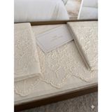 Capital Home Dantelli Çift Kişilik Nevresim Takımı 4 Lü Set - Krem - 240 x 260 cm