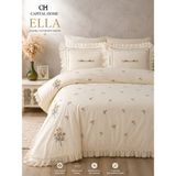 Capital Home Nakışlı Fırfırlı Nevresim Takımı Çift Kişilik - Krem - 240 x 260 cm