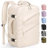 Capolo Kadın Erkek Seyahat Sırt Çantası Su Geçirmez Laptop Sırt Çantası Uçuş Onaylı Taşıma Sırt Çantası Gecelik Hafta Sonu Çantası, Bej, 15.6 Inch, Seyahat Sırt Çantaları