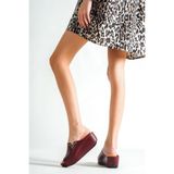 Capone 6145 Kadın Platform V Toka Terlik Bordo 38