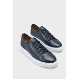 Capone Outfitters Chaim Hakiki Deri Erkek Günlük Şık Spor Ayakkabı Sneaker - Lacivert