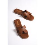 Capone Outfitters Cilt Halsey Kadın Terlik - 41 - Taba