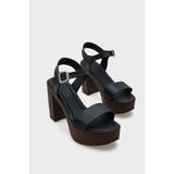 Capone Outfitters Dolores Platform Tek Bantlı Kadın Sandalet - Cilt Siyah