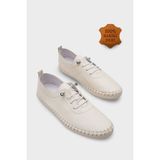 Capone Outfitters Fina Hakiki Deri Soft Konfor Tabanlı Kadın Sneaker - Bej