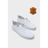 Capone Outfitters Fina Hakiki Deri Soft Konfor Tabanlı Kadın Sneaker - Beyaz