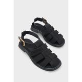 Capone Outfitters Jennifer Gladyatör Kadın Sandalet - Süet Siyah