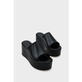 Capone Outfitters Marry Platform Hasırlı Süet Kadın Terlik