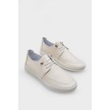 Capone Outfitters Michele Hakiki Deri Soft Konfor Tabanlı Kadın Sneaker - Bej