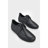 Capone Outfitters Michele Hakiki Deri Soft Konfor Tabanlı Kadın Sneaker - Siyah