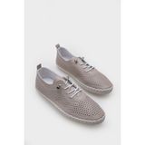 Capone Outfitters Rubia Hakiki Deri Soft Konfor Tabanlı Kadın Sneaker - Açık Vizon