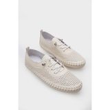 Capone Outfitters Rubia Hakiki Deri Soft Konfor Tabanlı Kadın Sneaker - Bej