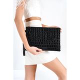 Capone Outfitters Rugan Kroko Desenli Paris 222 Kadın Clutch Çanta