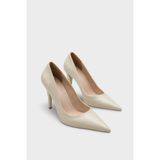 Capone Outfitters Tallie Orta Topuklu Stiletto - Ekru