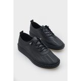 Capone Outfitters Torrie Hakiki Deri Soft Konfor Tabanlı Kadın Sneaker - Siyah