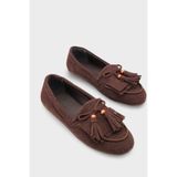 Capone Outfitters Veronique Püsküllü Ahşap Aksesuarlı Yumuşak Kadın Loafer Ayakkabı