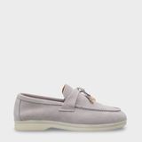 Capone Outfitters Vikki Hakiki Deri Kadın Loafer - Açık Gri