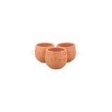 Cappadocia Pottery 3lü Minik Boy Doğal Terleyen El Yapımı Çömlek Toprak Saksı Seti No.62