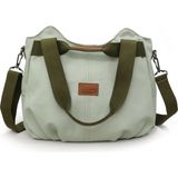 Cappadocia Vintage 3212 Demeter Kadın Mint Yeşili Mint Omuz El Günlük Tote Cepli %100 Pamuk Kanvas Çapraz Çanta - Mint - Yeşil