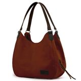 Cappadocia Vintage 3286 Lonia Kadın Kanvas Günlük Omuz Çantası Çok Bölmeli Pamuklu El Tote Hobo Çantası (Kırmızı)