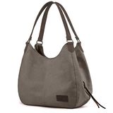 Cappadocia Vintage 3286 Lonia Kadın Kanvas Günlük Omuz Çantası Çok Bölmeli Pamuklu El Tote Hobo Çantası (Vizon2)