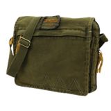 Cappadocia Vintage 4009 Ephesus Salaş Omuz Postacı 14 inch inç inch Laptop Okul Seyahat Günlük Vintage Pamuk Çanta (Haki)