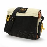 Cappadocia Vintage 4009 Ephesus Salaş Omuz Postacı 14 inch inç inch Laptop Okul Seyahat Günlük Vintage Pamuk Çanta (Siyah Bej)