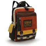 Cappadocia Vintage 4012 Çok Fonksiyonlu Sırt Çantası, 14 inç Laptop, Günlük, Postacı Çantası Yumuşak Dokulu Pamuk Gabardin (Kahverengi Kırmızı Sarı)