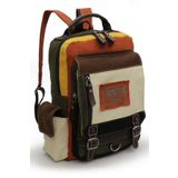 Cappadocia Vintage 4012 Kahve Krem Günlük Postacı Küçük Sırt Çapraz Omuz Askılı 14 inç Laptop Pamuk Gabardin Çantası