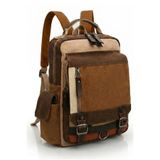Cappadocia Vintage 4012 Kahverengi Günlük Postacı Küçük Sırt Çapraz Omuz Askılı 14 inç Laptop Pamuk Gabardin Çantası