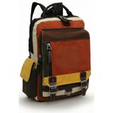 Cappadocia Vintage 4012 Sarı Kırmızı Günlük Postacı Küçük Sırt Çapraz Omuz Askılı 14 inç Laptop Pamuk Gabardin Çantası