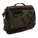 Cappadocia Vintage 4017 14" Laptop Postacı Okul Çantası Unisex Kilitli Çok Cepli Omuz Askılı Çanta (Haki Kahverengi)