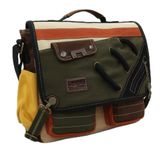 Cappadocia Vintage 4017 14" Laptop Postacı Okul Çantası Unisex Kilitli Çok Cepli Omuz Askılı Çanta (Haki Krem)