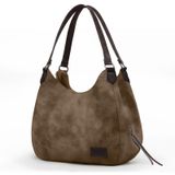 Cappadocia Vintage 5086 Myra Kadın Dumanlı Koyu Kahverengi Pu Deri Günlük Omuz Çantası Üç Bölmeli Hobo Tote El Çantası Dumanlı Koyu Kahverengi