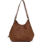 Cappadocia Vintage 5086 Myra Kadın Taba PU Deri Kapitone Günlük Omuz Çantası Üç Bölmeli Hobo