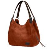 Cappadocia Vintage Kadın PU Deri Günlük Omuz Çantası Üç Bölmeli Hobo - Tote El Çantası (Dumanlı Kiremit)