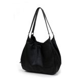 Cappadocia Vintage Myra Kadın Siyah PU Deri Günlük Omuz Çantası Üç Bölmeli Hobo Tote El Çantası