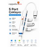 cappadocians Aktarım, Çevirici, USB Çoklayıcı - Type C - 4 Port | Klavye Mouse Uyumlu | USB Hub