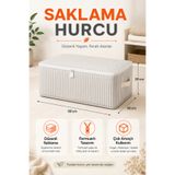 cappadocians Hurç Saklama Hurcu Baza Altı Hurç Fermuarlı Yorgan Battaniye Kıyafet Düzenleyici Çeyizlik Saklama Hurcu 60x40x20 cm 1 Adet